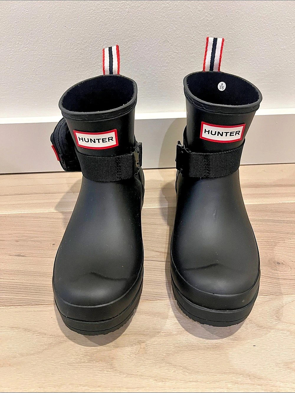Hunter Play Short Pouch Boots Black Rain Boots
